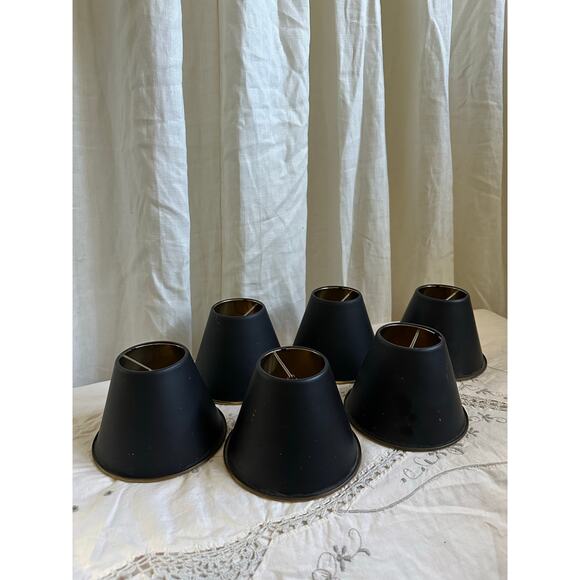 Bouillotte Style Brass Mini Candelabra Bulb Clip On Chandelier Shades set - Picture 6 of 16